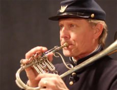 Jeff Stockham plays a Civil War musical instrument